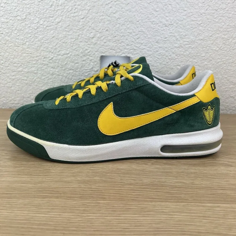 Y2K Nike Bruin Max Oregon Ducks Nike ID Suede Green Gold Men’s Size 12 - Picture 2 of 10